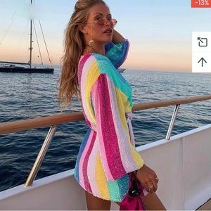 Rainbow sequin romper- perfect for Eras tour, Taylor Swift concert!